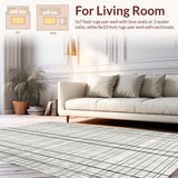 Ultra Soft Area Rug, Non Slip, Stain Resistant, Washable Area Rugs for Living Room, Bedroom, Art Deco Black And White Rug: Striped Decorative Floor Covering(Gray)