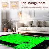 Contemporary Green Black Checkerboard Motif(Green)