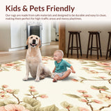 Ultra Soft Area Rug, Non Slip, Stain Resistant, Washable Area Rugs for Living Room, Bedroom, Elegant Floral Area Neutral(Beige)