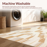 Geometric Abstract Shaped Beige Cream Non Shedding Pet Friendly Area(Beige)