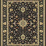 Ultra Soft Area Rug, Non Slip, Stain Resistant, Washable Area Rugs for Living Room, Bedroom, Timeless Botanical Tapestry Fusion(Black)