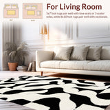 Ultra Soft Area Rug, Non Slip, Stain Resistant, Washable Area Rugs for Living Room, Bedroom, Geometric Contemporary Bedroom Area Rug High Traffic Safe(Beige)