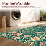 Ultra Soft Area Rug, Non Slip, Stain Resistant, Washable Area Rugs for Living Room, Bedroom, Serene Retro Trellis Motif(Green)