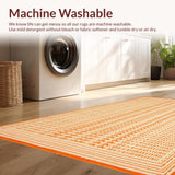 Ultra Soft Area Rug, Non Slip, Stain Resistant, Washable Area Rugs for Living Room, Bedroom, Dynamic Bold Linear Patterns(Orange)