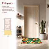 Ultra Soft Area Rug, Non Slip, Stain Resistant, Washable Area Rugs for Living Room, Bedroom, Elegant Multicolored Medallion Design(Yellow)