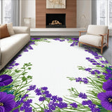 Ultra Soft Area Rug, Non Slip, Stain Resistant, Washable Area Rugs for Living Room, Bedroom, Elegant Geometric Color Fusion(Purple)