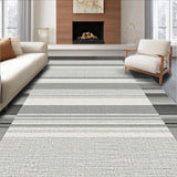 Ultra Soft Area Rug, Non Slip, Stain Resistant, Washable Area Rugs for Living Room, Bedroom, Fashionable Linear Design Elements(Gray)