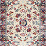 Ultra Soft Area Rug, Non Slip, Stain Resistant, Washable Area Rugs for Living Room, Bedroom, Artful Muted Floral Composition(Beige)