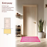 Ultra Soft Area Rug, Non Slip, Stain Resistant, Washable Area Rugs for Living Room, Bedroom, Fun Artistic Animal Silhouette(Pink)