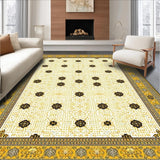 Ultra Soft Area Rug, Non Slip, Stain Resistant, Washable Area Rugs for Living Room, Bedroom, Vintage Boho Tan Area(Beige)
