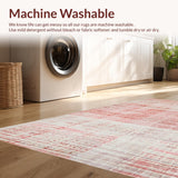 Ultra Soft Area Rug, Non Slip, Stain Resistant, Washable Area Rugs for Living Room, Bedroom, Bow Rug with a Twist, Minimalist Design(Pink)