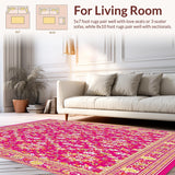 Ultra Soft Area Rug, Non Slip, Stain Resistant, Washable Area Rugs for Living Room, Bedroom, Non Slip Modern Abstract Area(Pink)