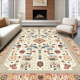 Ultra Soft Area Rug, Non Slip, Stain Resistant, Washable Area Rugs for Living Room, Bedroom, Beige Boho Bathroom for Tub Shower(Ivory)
