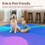Ultra Soft Area Rug, Non Slip, Stain Resistant, Washable Area Rugs for Living Room, Bedroom, Artful Gradient Swirl Motif(Blue)