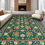 Ultra Soft Area Rug, Non Slip, Stain Resistant, Washable Area Rugs for Living Room, Bedroom, Lush Green Boho Artistry Pattern(Blue)