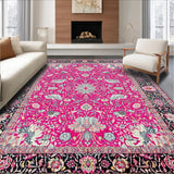 Ultra Soft Area Rug, Non Slip, Stain Resistant, Washable Area Rugs for Living Room, Bedroom, Contemporary Vibrant Graphic Motif(Pink)
