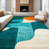 Whimsical Teal and Orange Swirls(Blue)