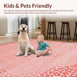 Ultra Soft Area Rug, Non Slip, Stain Resistant, Washable Area Rugs for Living Room, Bedroom, Trendy Modern Animal Pattern(Pink)