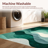 Ultra Soft Area Rug, Non Slip, Stain Resistant, Washable Area Rugs for Living Room, Bedroom, Chic Vintage Inspired Overlay Design(Green)