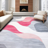 Ultra Soft Area Rug, Non Slip, Stain Resistant, Washable Area Rugs for Living Room, Bedroom, Sleek Light Grey Elegant Swirls(Gray)