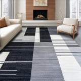 Ultra Soft Area Rug, Non Slip, Stain Resistant, Washable Area Rugs for Living Room, Bedroom, Elegant Streaked Monochrome Aesthetic(Gray)