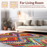 Ultra Soft Area Rug, Non Slip, Stain Resistant, Washable Area Rugs for Living Room, Bedroom, Artisan Braided Textured Appeal(Red)