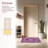 Ultra Soft Area Rug, Non Slip, Stain Resistant, Washable Area Rugs for Living Room, Bedroom, Eclectic Soft Purple Patterned Delight(Purple)