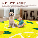 Ultra Soft Area Rug, Non Slip, Stain Resistant, Washable Area Rugs for Living Room, Bedroom, Playful Cozy Farmhouse Expression(Yellow)