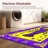 Ultra Soft Area Rug, Non Slip, Stain Resistant, Washable Area Rugs for Living Room, Bedroom, Transitional Bright Carnival Palette(Purple)