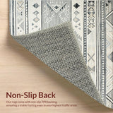 Ultra Soft Area Rug, Non Slip, Stain Resistant, Washable Area Rugs for Living Room, Bedroom, Rustic Minimalist Lattice Pattern(Gray)
