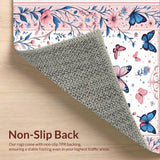 Ultra Soft Area Rug, Non Slip, Stain Resistant, Washable Area Rugs for Living Room, Bedroom, Lively Butterfly-Themed Cozy Appeal(Pink)