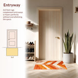 Ultra Soft Area Rug, Non Slip, Stain Resistant, Washable Area Rugs for Living Room, Bedroom, Rustic Textured Warmth Design(Orange)