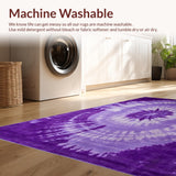 Ultra Soft Area Rug, Non Slip, Stain Resistant, Washable Area Rugs for Living Room, Bedroom, Fuzzy Rustic Watercolor Touch(Purple)