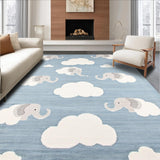 Ultra Soft Area Rug, Non Slip, Stain Resistant, Washable Area Rugs for Living Room, Bedroom, Charming Animal Motif in Grey(Blue)