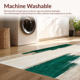 Ultra Soft Area Rug, Non Slip, Stain Resistant, Washable Area Rugs for Living Room, Bedroom, Contemporary Beige Dark Green Area Abstract Art(Beige)