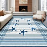 Ultra Soft Area Rug, Non Slip, Stain Resistant, Washable Area Rugs for Living Room, Bedroom, Stylish Marine Life Design(Blue)