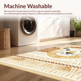Ultra Soft Area Rug, Non Slip, Stain Resistant, Washable Area Rugs for Living Room, Bedroom, Colorful Scandinavian Animal Patterns(Beige)
