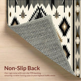 Ultra Soft Area Rug, Non Slip, Stain Resistant, Washable Area Rugs for Living Room, Bedroom, Southwest Spirit Aztec Inspired Geometric Area Native Motif(Beige)