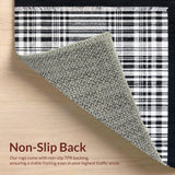 Ultra Soft Area Rug, Non Slip, Stain Resistant, Washable Area Rugs for Living Room, Bedroom, Modern Stripe Area Rug(Black)
