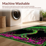 Ultra Soft Area Rug, Non Slip, Stain Resistant, Washable Area Rugs for Living Room, Bedroom, Psychedelic Nature-Inspired Fusion(Green)