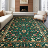 Ultra Soft Area Rug, Non Slip, Stain Resistant, Washable Area Rugs for Living Room, Bedroom, Timeless Rustic Floral Elements(Green)