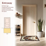 Ultra Soft Area Rug, Non Slip, Stain Resistant, Washable Area Rugs for Living Room, Bedroom, Contemporary Abstract Deer Theme(Brown)
