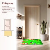 Ultra Soft Area Rug, Non Slip, Stain Resistant, Washable Area Rugs for Living Room, Bedroom, Enchanting Forest Animal Landscape(Green)