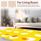 Ultra Soft Area Rug, Non Slip, Stain Resistant, Washable Area Rugs for Living Room, Bedroom, Whimsical Soft Curved Design(Yellow)