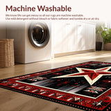 Ultra Soft Area Rug, Non Slip, Stain Resistant, Washable Area Rugs for Living Room, Bedroom, Vintage Warm Tones Accent(Red)