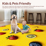 Ultra Soft Area Rug, Non Slip, Stain Resistant, Washable Area Rugs for Living Room, Bedroom, Playful Citrus Design Shower Soft Bath Rug(Yellow)