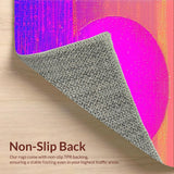 Ultra Soft Area Rug, Non Slip, Stain Resistant, Washable Area Rugs for Living Room, Bedroom, Dynamic Holographic Space Composition(Pink)