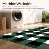 Elegant White Checkered Farmhouse Aesthetic(Green)