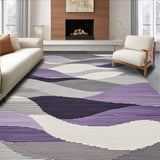Ultra Soft Area Rug, Non Slip, Stain Resistant, Washable Area Rugs for Living Room, Bedroom, Contemporary Artistic Swirl Design(Purple)