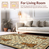 Ultra Soft Area Rug, Non Slip, Stain Resistant, Washable Area Rugs for Living Room, Bedroom, Charming Animal Print Design(Beige)